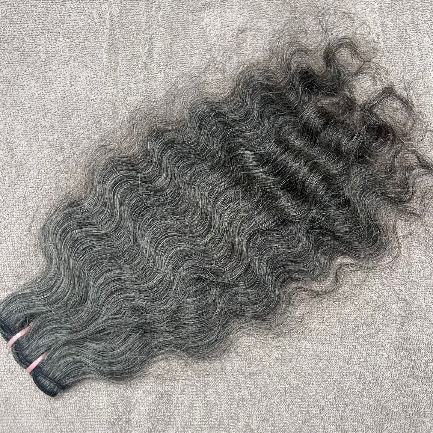 Natural Grey Curly Human Hair Bundles