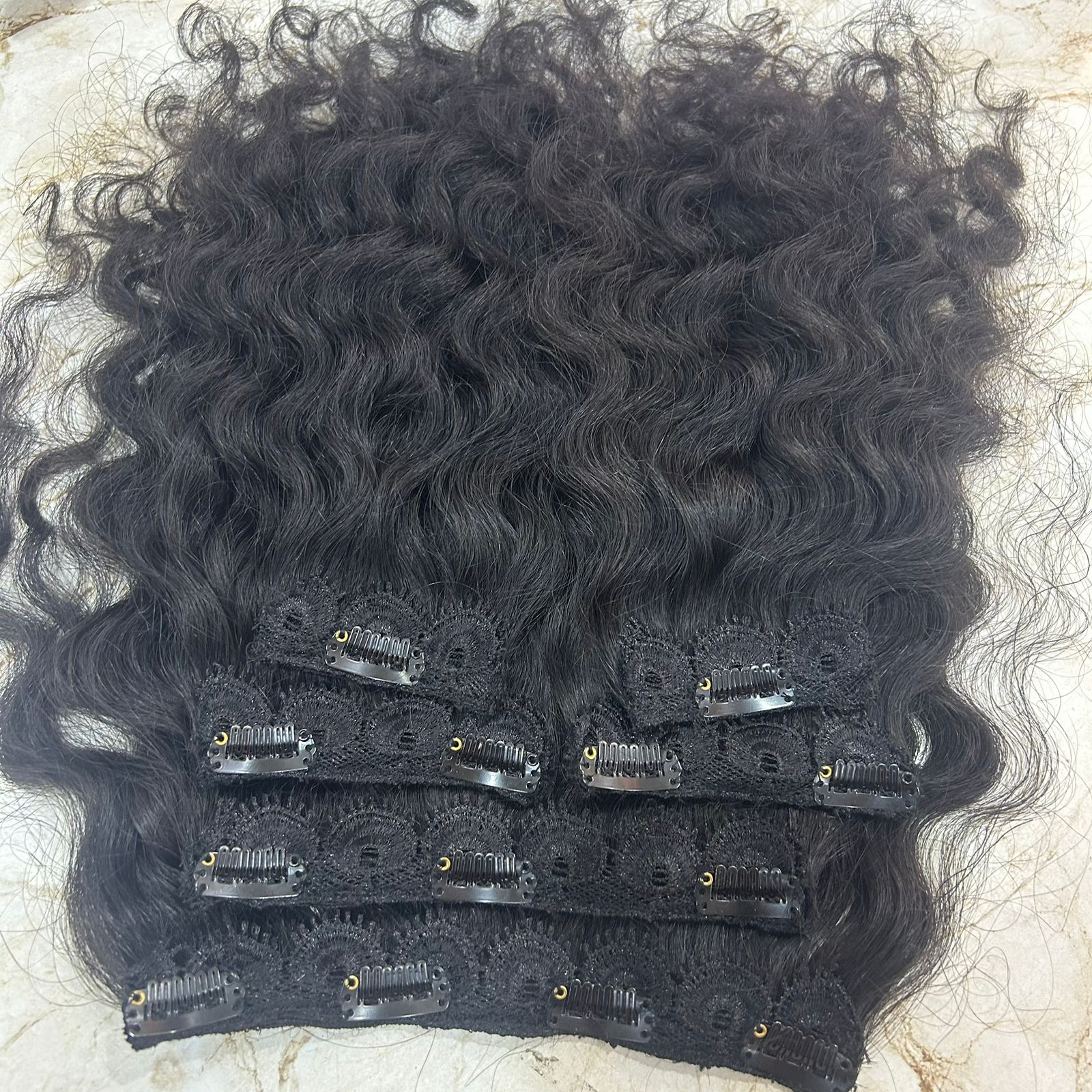 Natural Curly Clip-In Human Hair Extensions