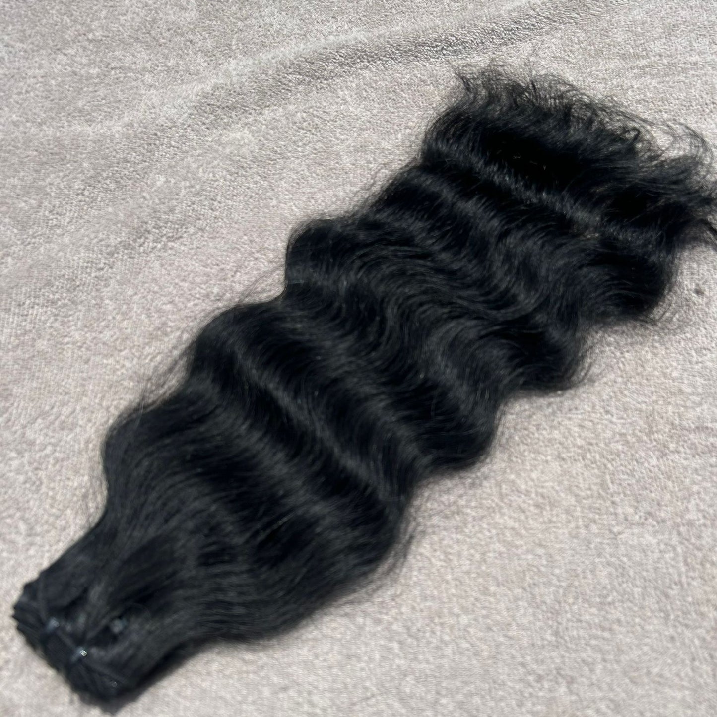 Jet Black Wavy Human Hair Bundles