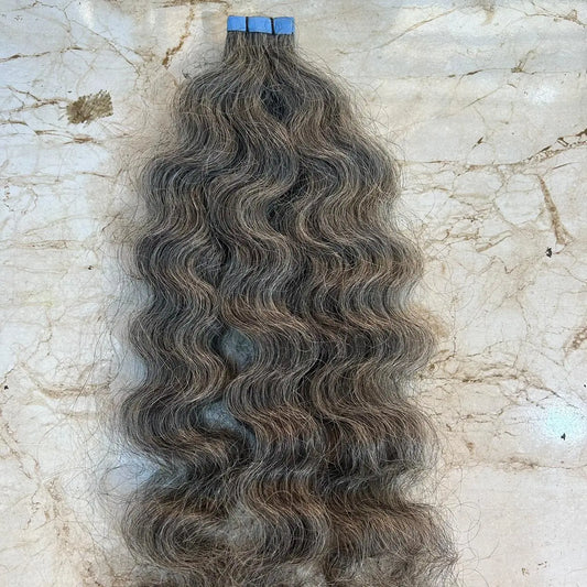 Curly tape in human hair extensions - Image #1