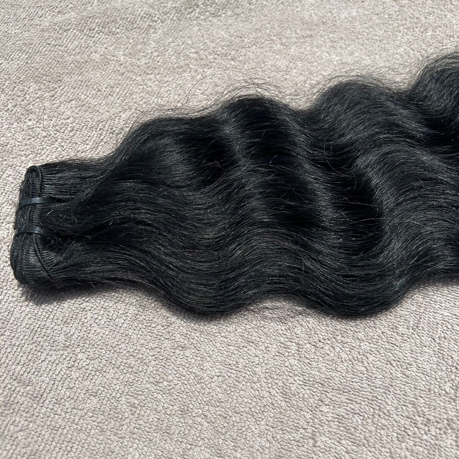 Jet Black Wavy Human Hair Bundles