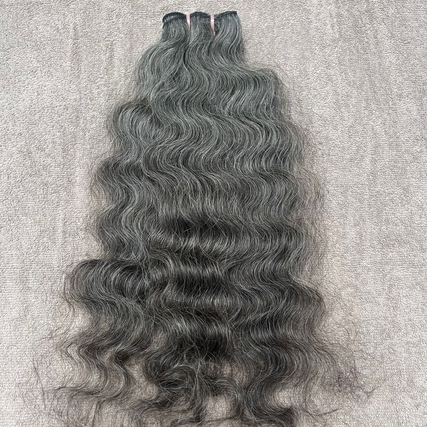 Natural Grey Curly Human Hair Bundles