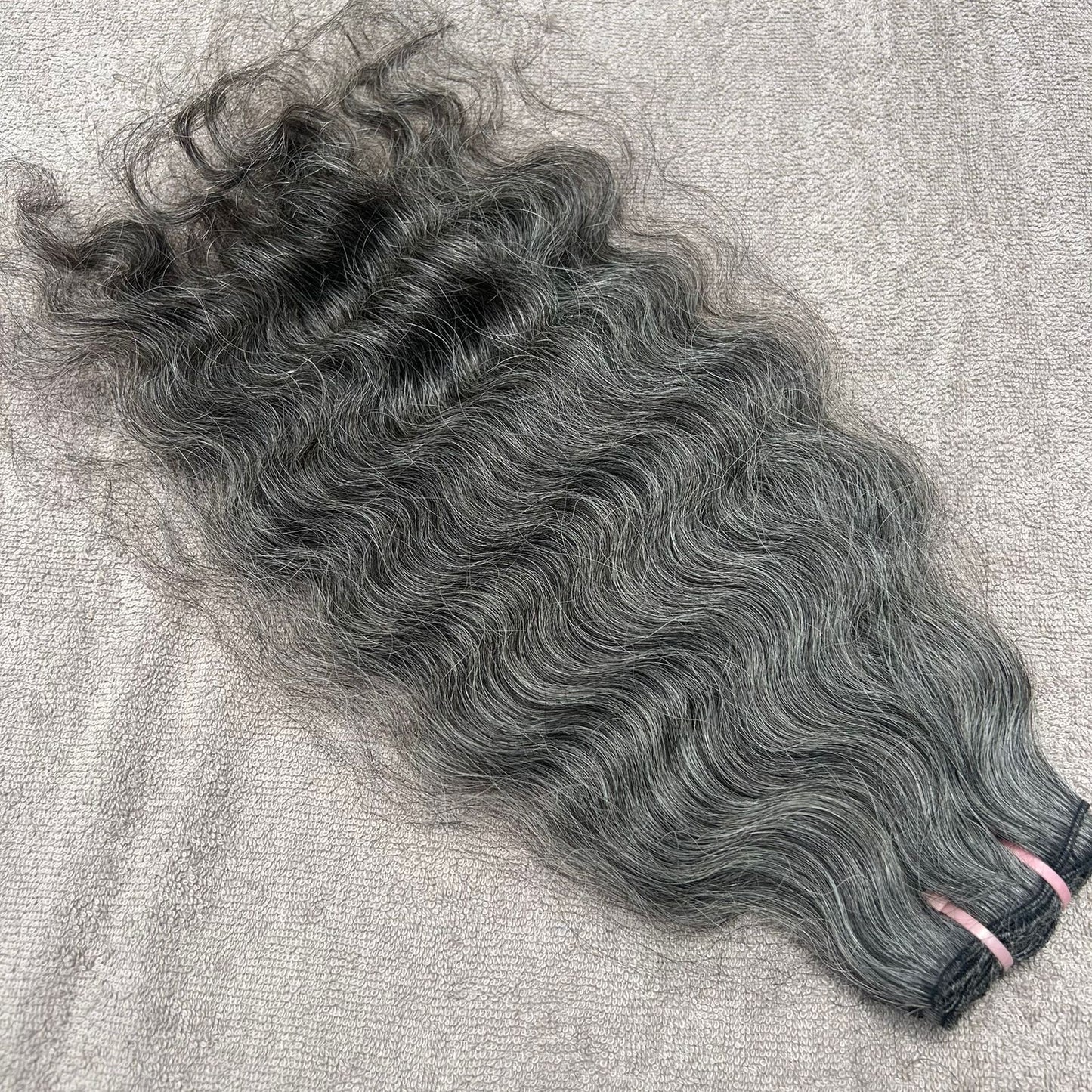 Natural Grey Curly Human Hair Bundles