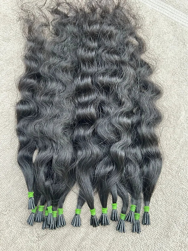 Pre-bonded Curly I-Ttip Hair Extensions