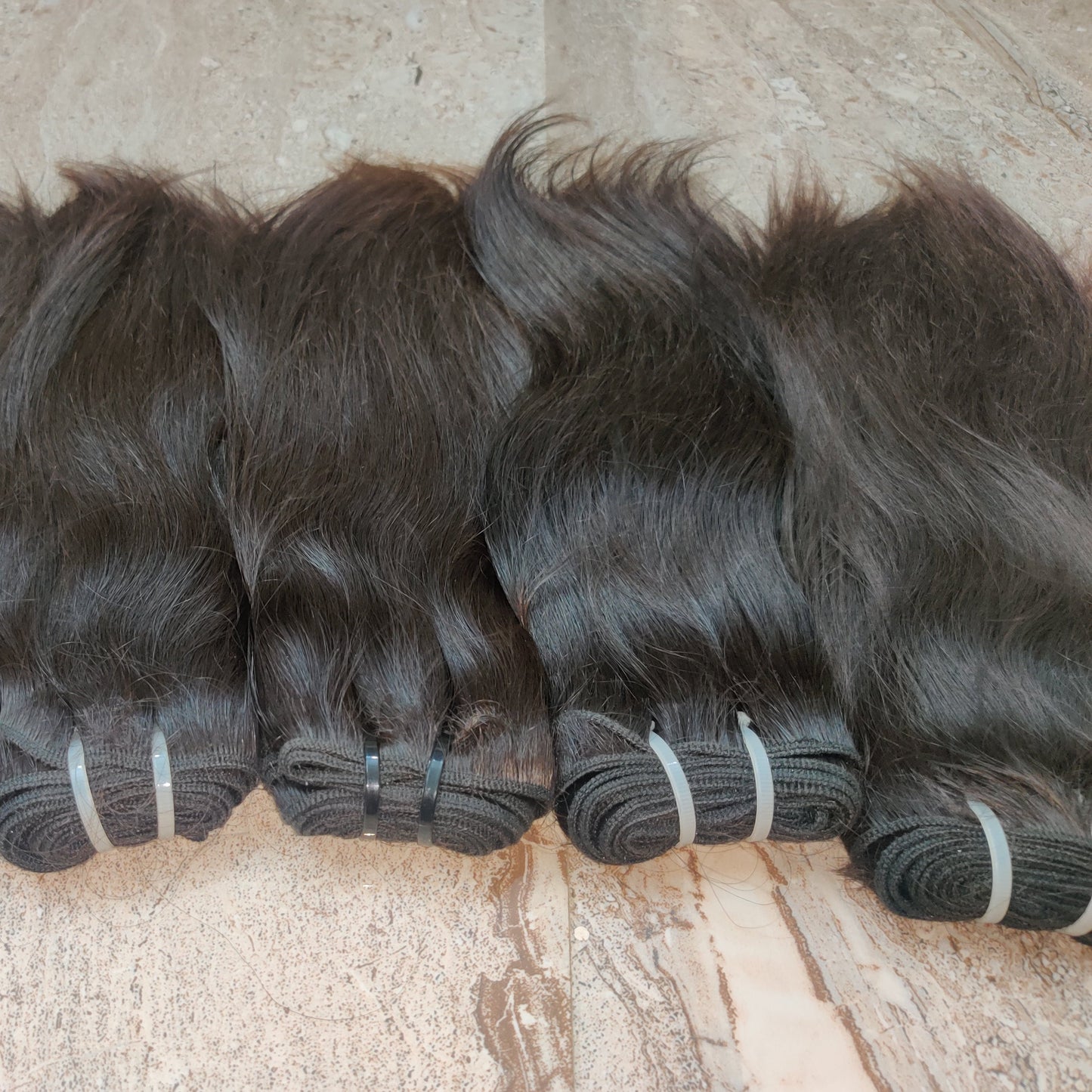 Natural straight human hair bundles