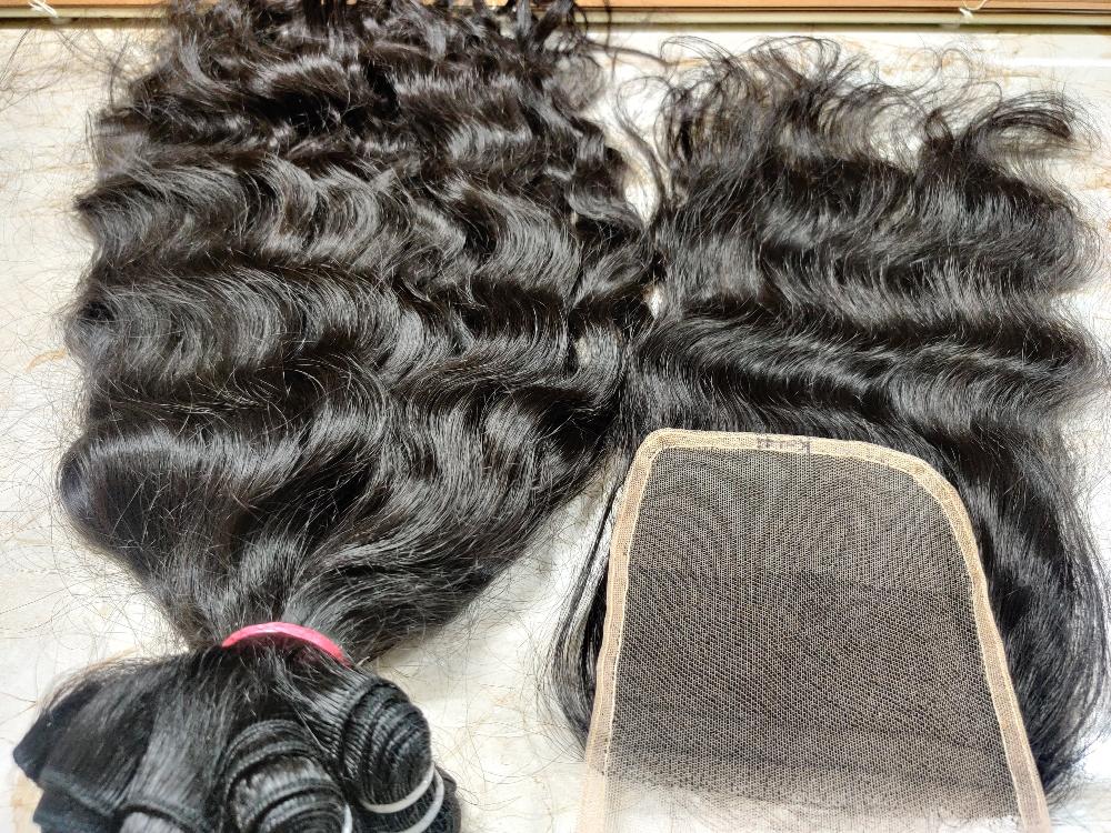 Curly Human Hair Bundles with Closure