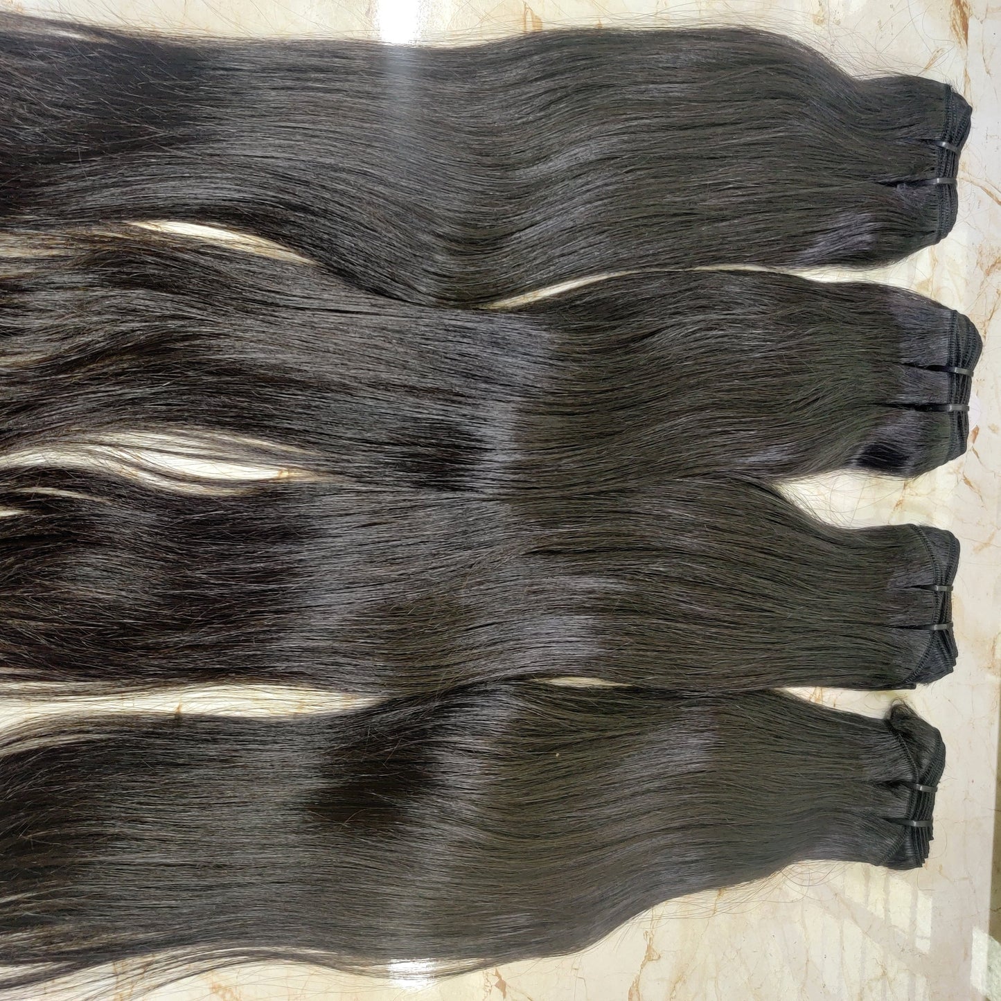 Natural straight human hair bundles