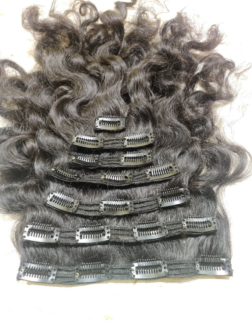 Natural Curly Clip-In Human Hair Extensions