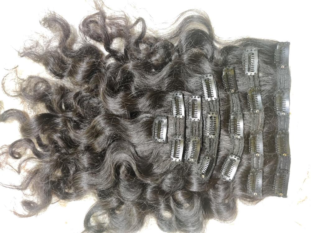 Natural Curly Clip-In Human Hair Extensions