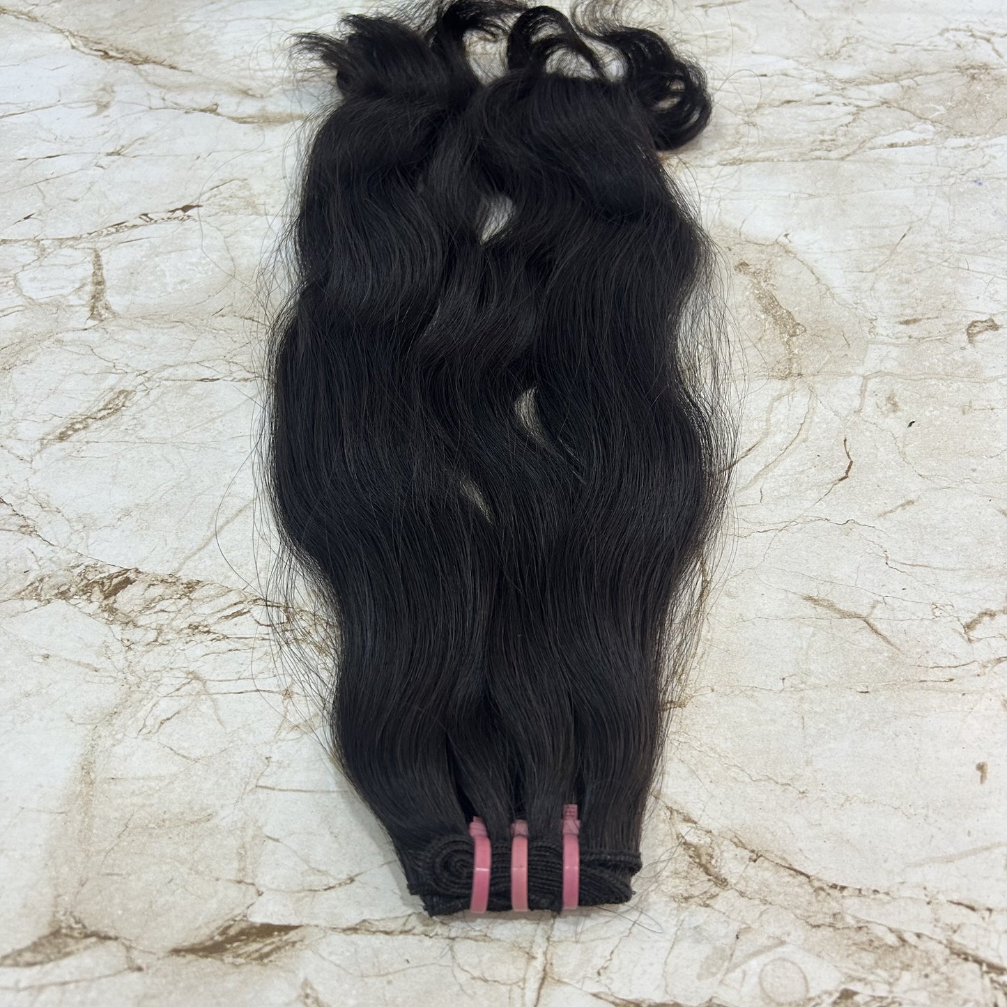 India Natural Wavy Human Hair Weft Bundle 50 Gram