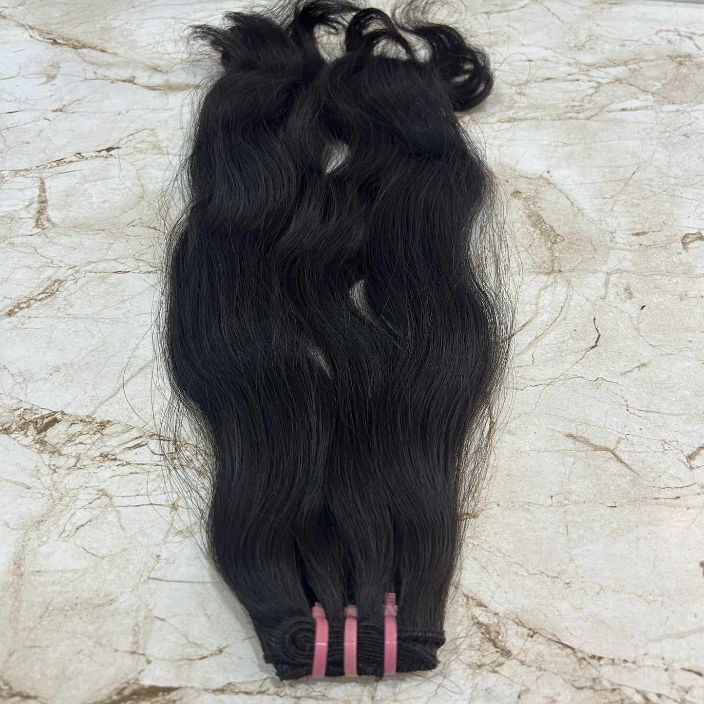 India Natural Wavy Human Hair Weft Bundle 50 Gram