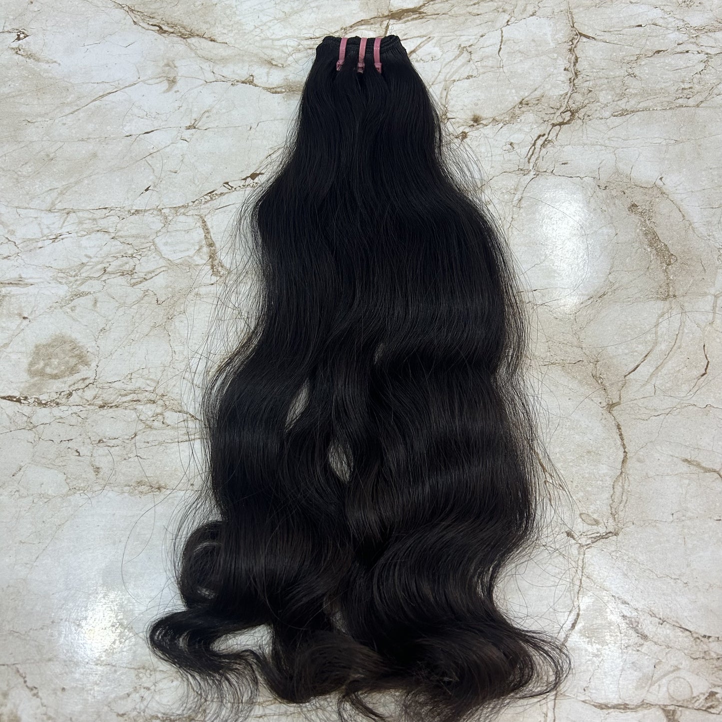 India Natural Wavy Human Hair Weft Bundle 50 Gram