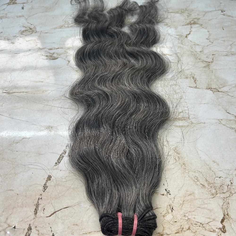 Dark Grey Human Hair Weft Bundles