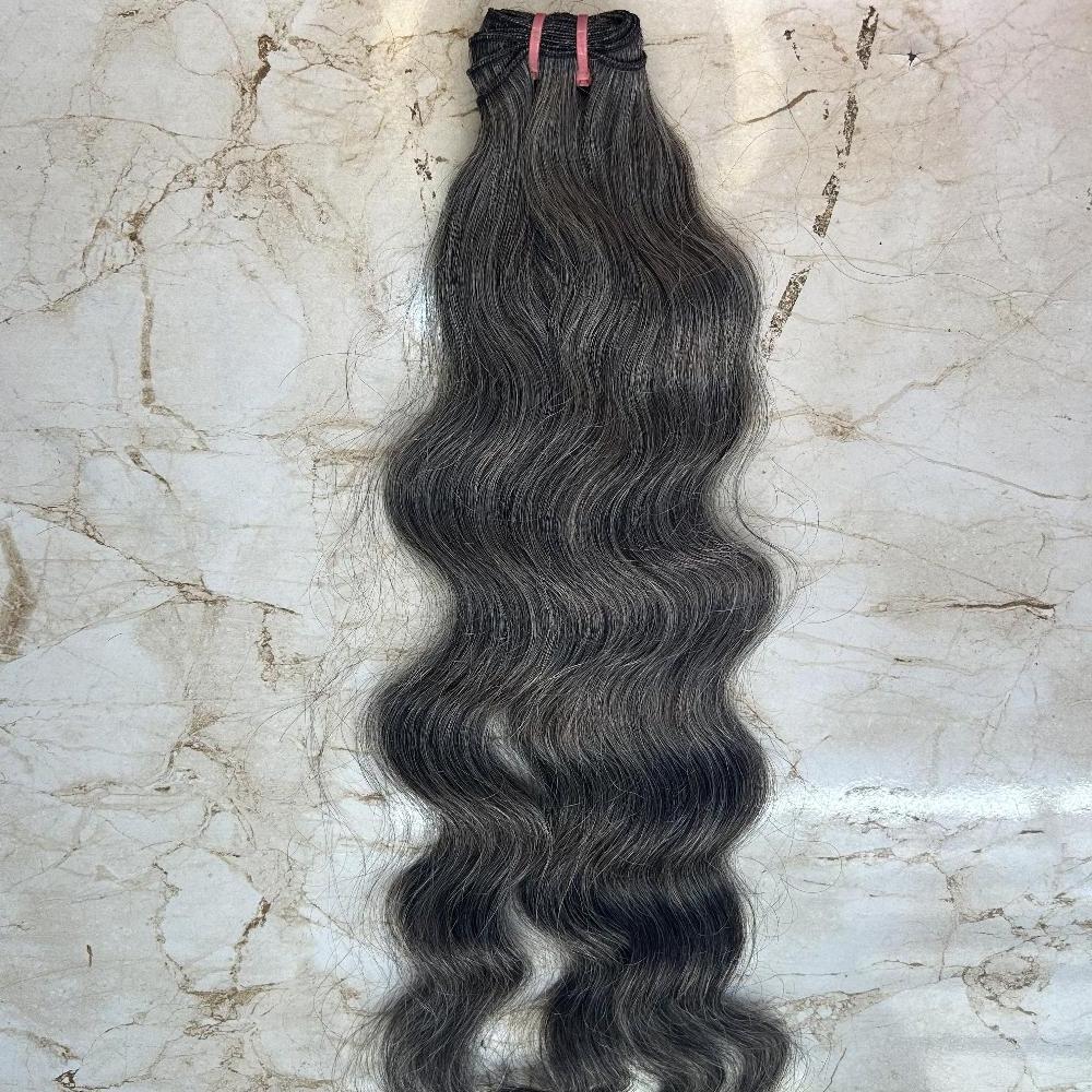 Dark Grey Human Hair Weft Bundles