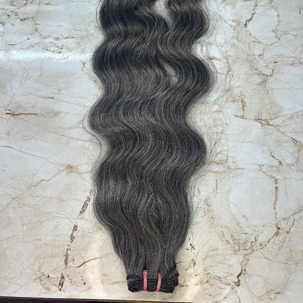 Dark Grey Human Hair Weft Bundles