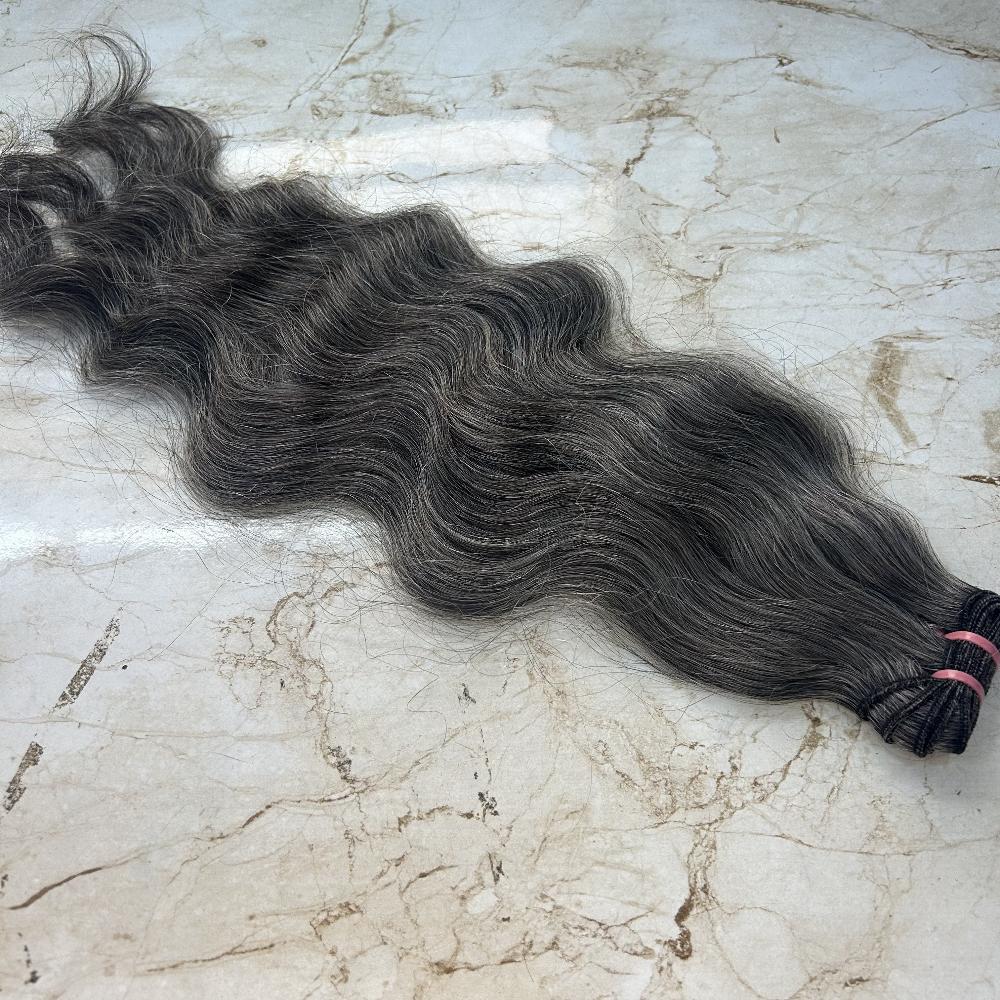 Dark Grey Human Hair Weft Bundles