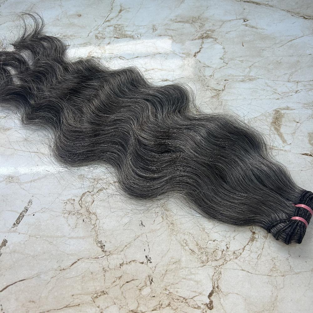 Dark Grey Human Hair Weft Bundles