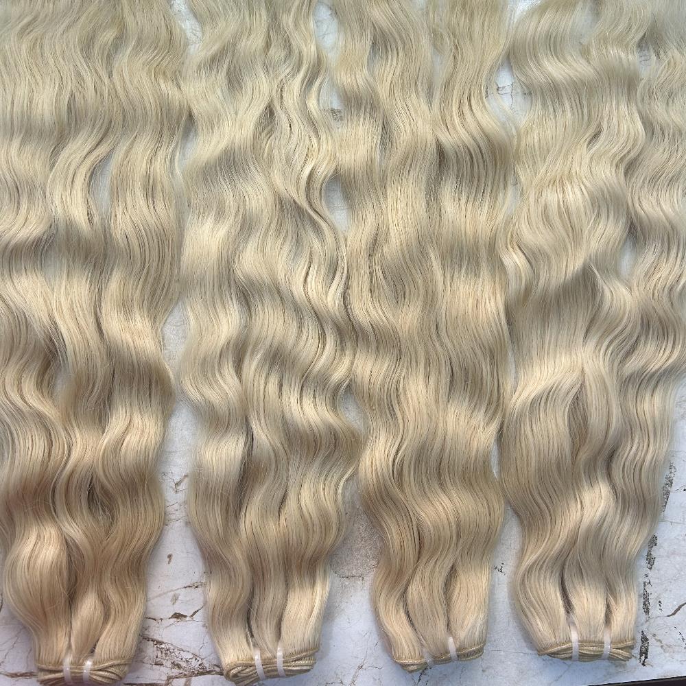 613 Blonde Wavy Human Hair Bundles