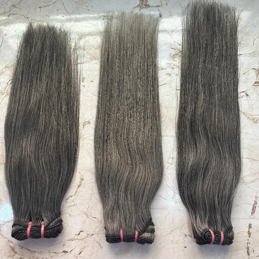 Natural Grey Human Hair Bundle Deals