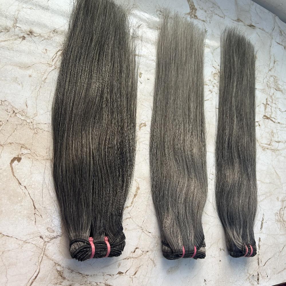 Natural Grey Human Hair Bundle Deals