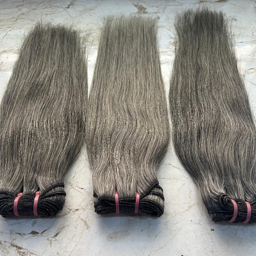 Natural Grey Human Hair Bundle Deals