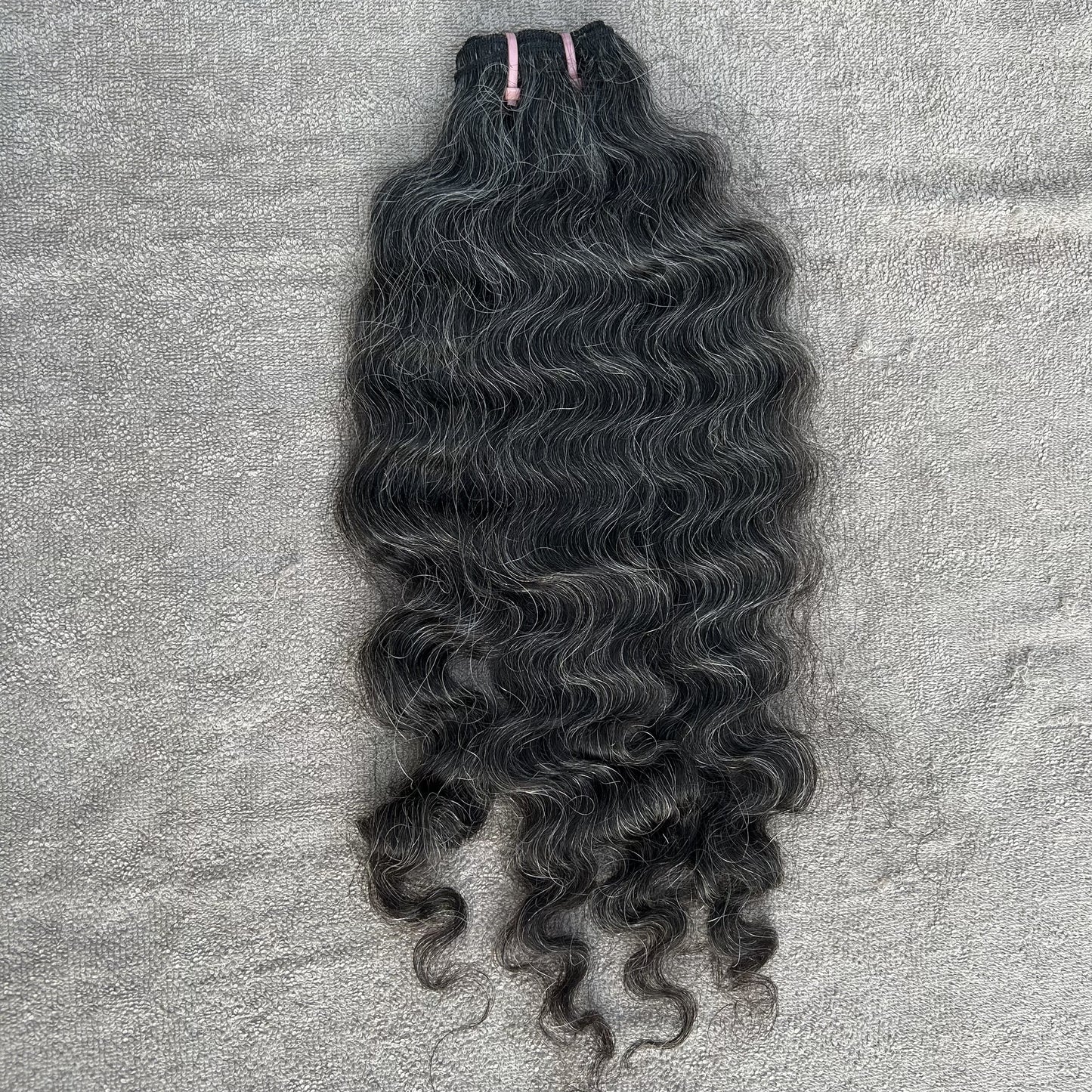 Dark Curly gray human hair bundles