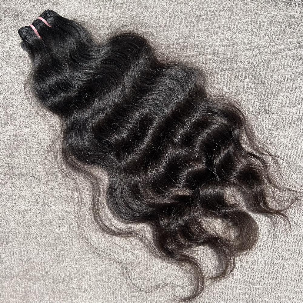 Natural Wavy Hair Machine Weft Bundles