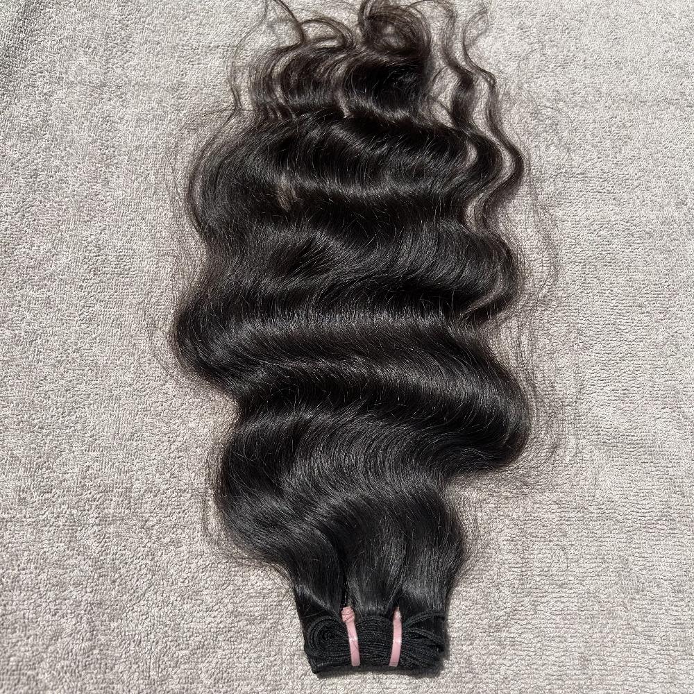 Natural Wavy Hair Machine Weft Bundles