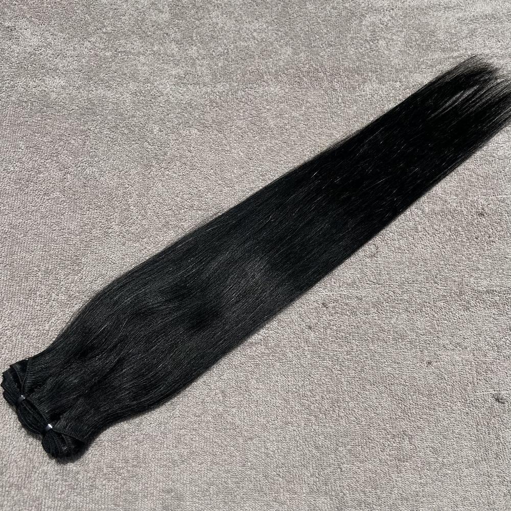 Jet Black Colored Human Hair Bundles