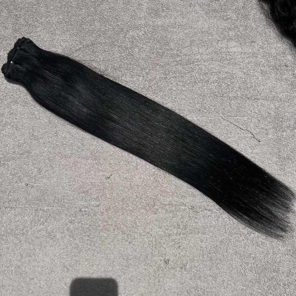 Jet Black Colored Human Hair Bundles