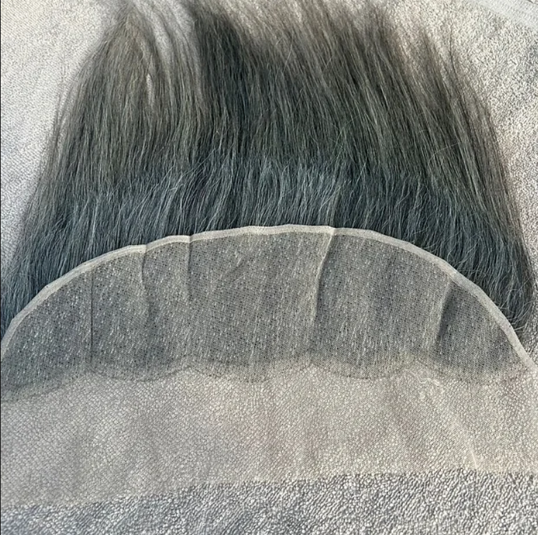 Grey Natural Straight Swiss Lace Human Hair Frontal