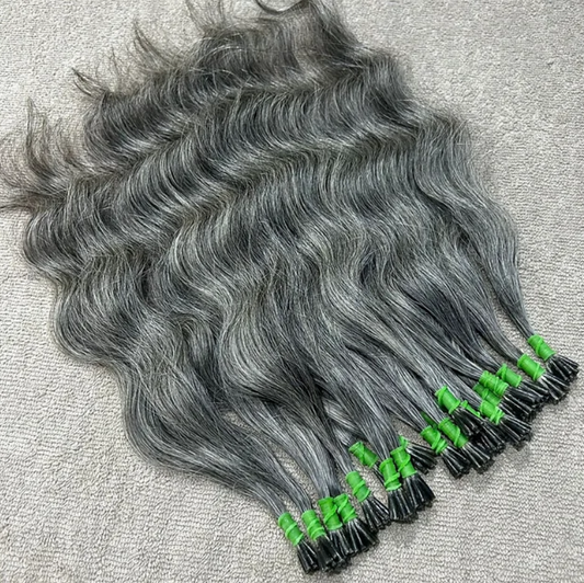 grey I tip human hair extensions wholesale