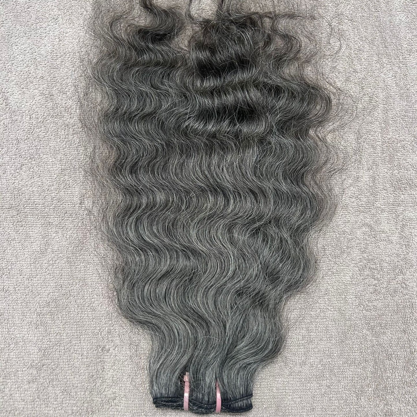 Deep Curly Grey Hair Weft Bundles