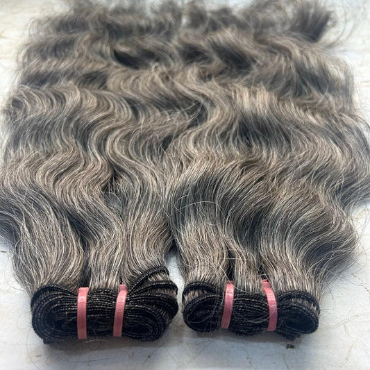 Gray Human Hair Real One Donor Salt And Pepper Weave Bundles