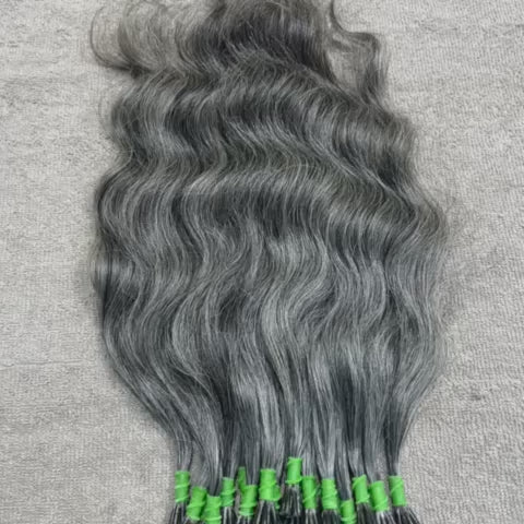 grey I tip human hair extensions wholesale