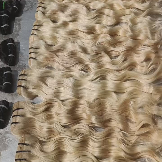 613 Curly Blonde Human Hair bundles