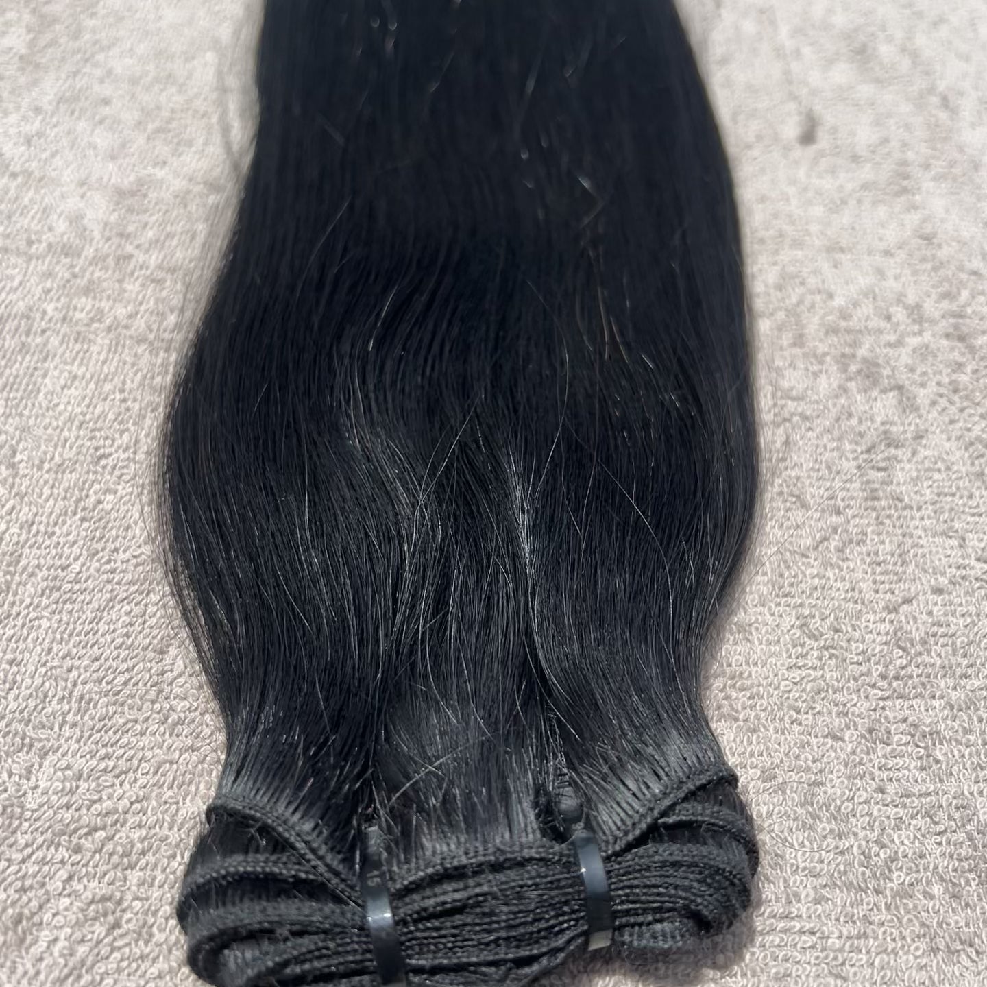 Jet Black Colored Human Hair Bundles