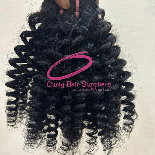 spring curl weave human hair bundles in India