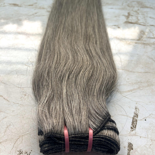 Straight Gray Human Hair Extensions