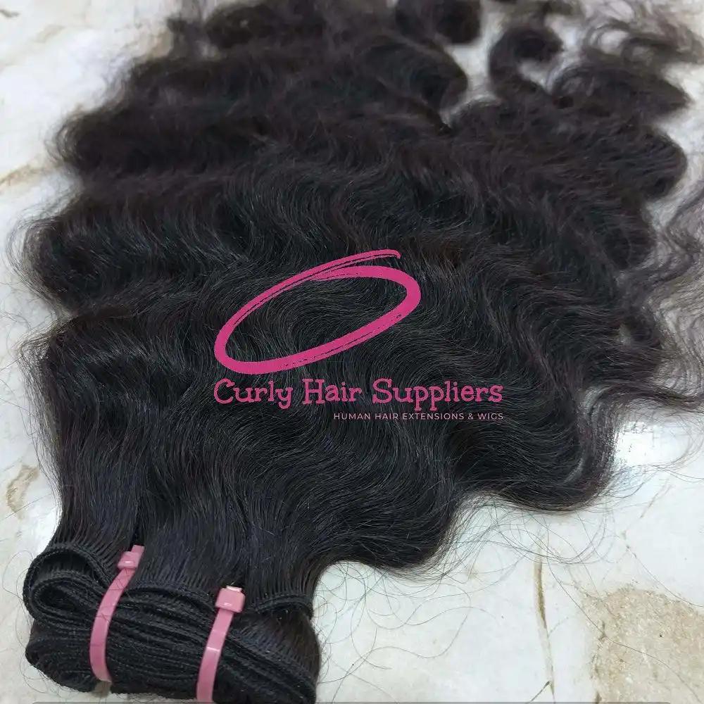 Virgin Remy curly human hair weave bundles
