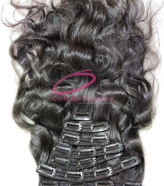 Natural Curly Clip-In Human Hair Extensions 6 Pcs/Set 100G Curly Hair Suppliers