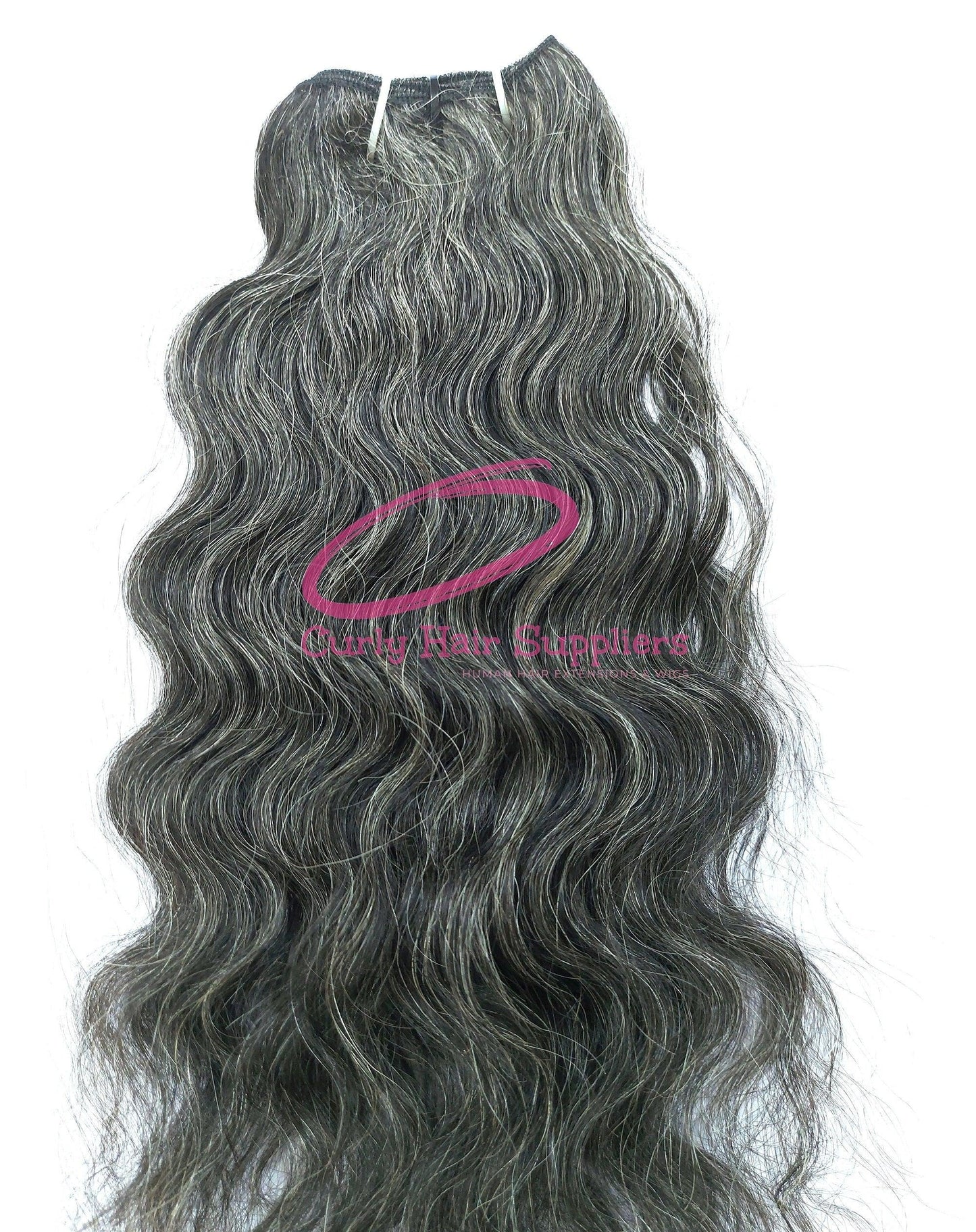 Natural One Donor Grey curly human hair extensions Curly Hair Suppliers