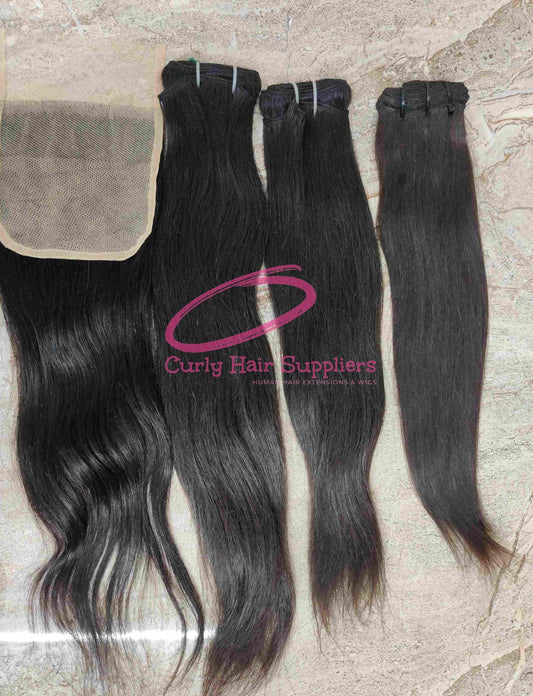 Natural Straight Human Hair Bundles with Closure Curly Hair Suppliers