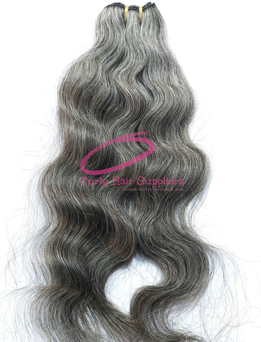 Single Donor Raw Grey Hair Extensions