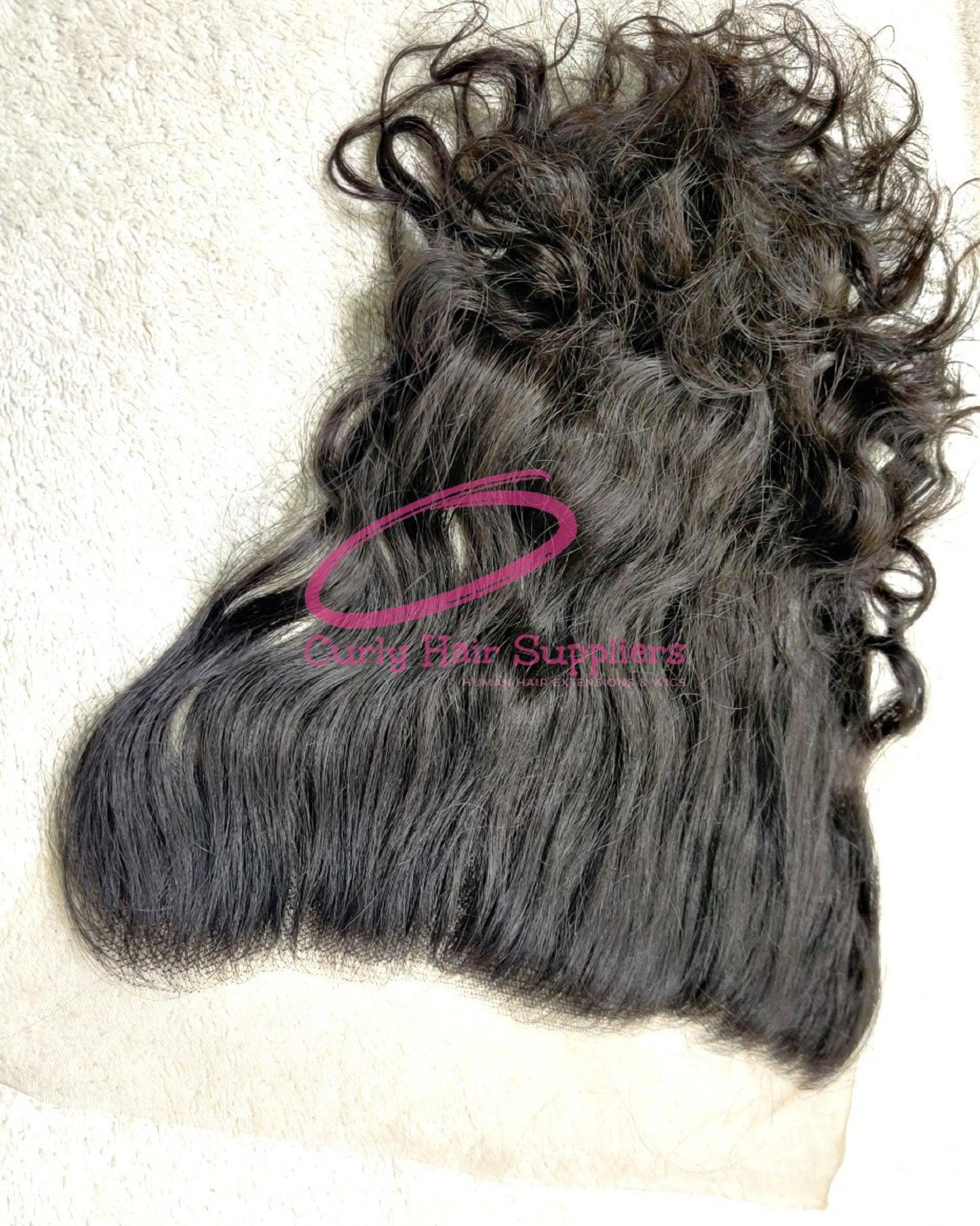 Swiss Lace Wavy Human Hair Frontal from India Curly Hair Suppliers