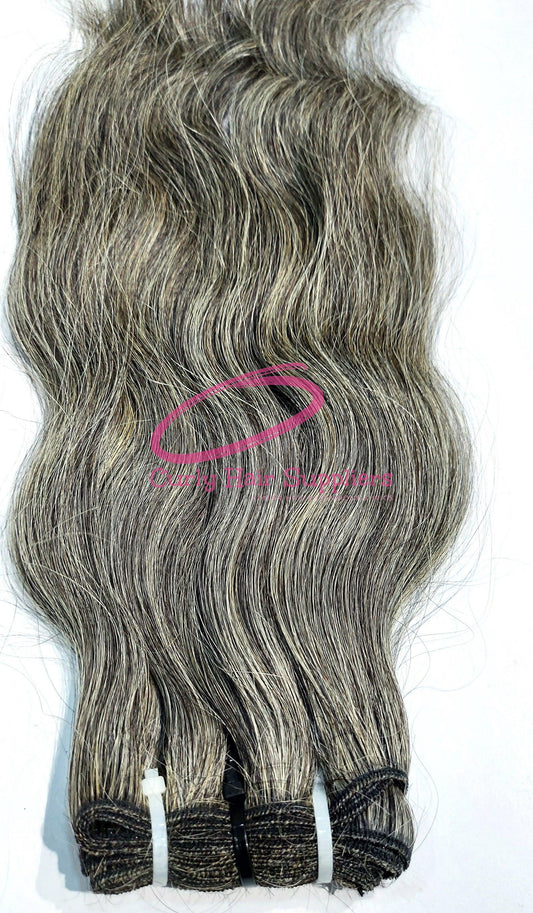 Virgin Grey Natural Body Wave Human Hair Extensions Curly Hair Suppliers